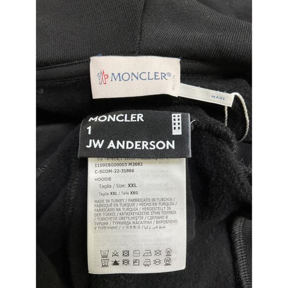 Moncler Genius X Jw Anderson Black Hoodie Sweater Size XXL - Picture 5 of 5